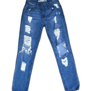Lovers + Friends Jeremy Distressed Straight Leg Jeans Women’s Size 24 Blue